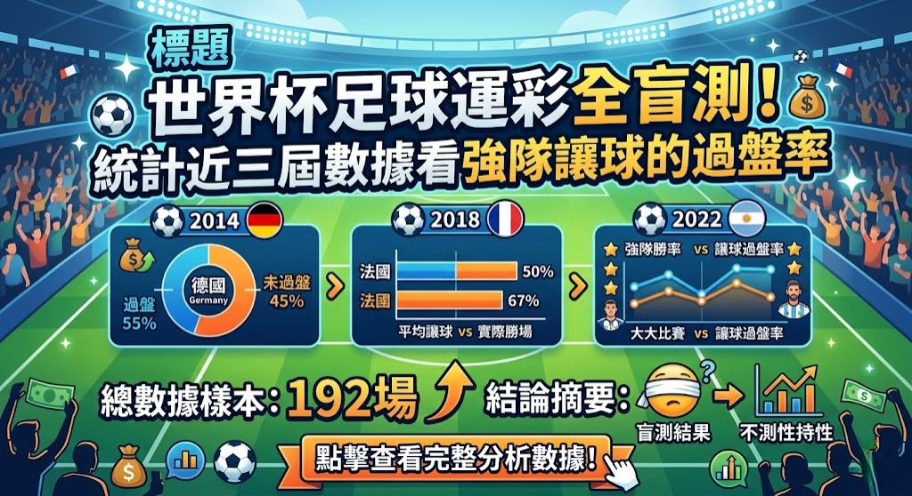 統計近三屆數據看強隊讓球的過盤率